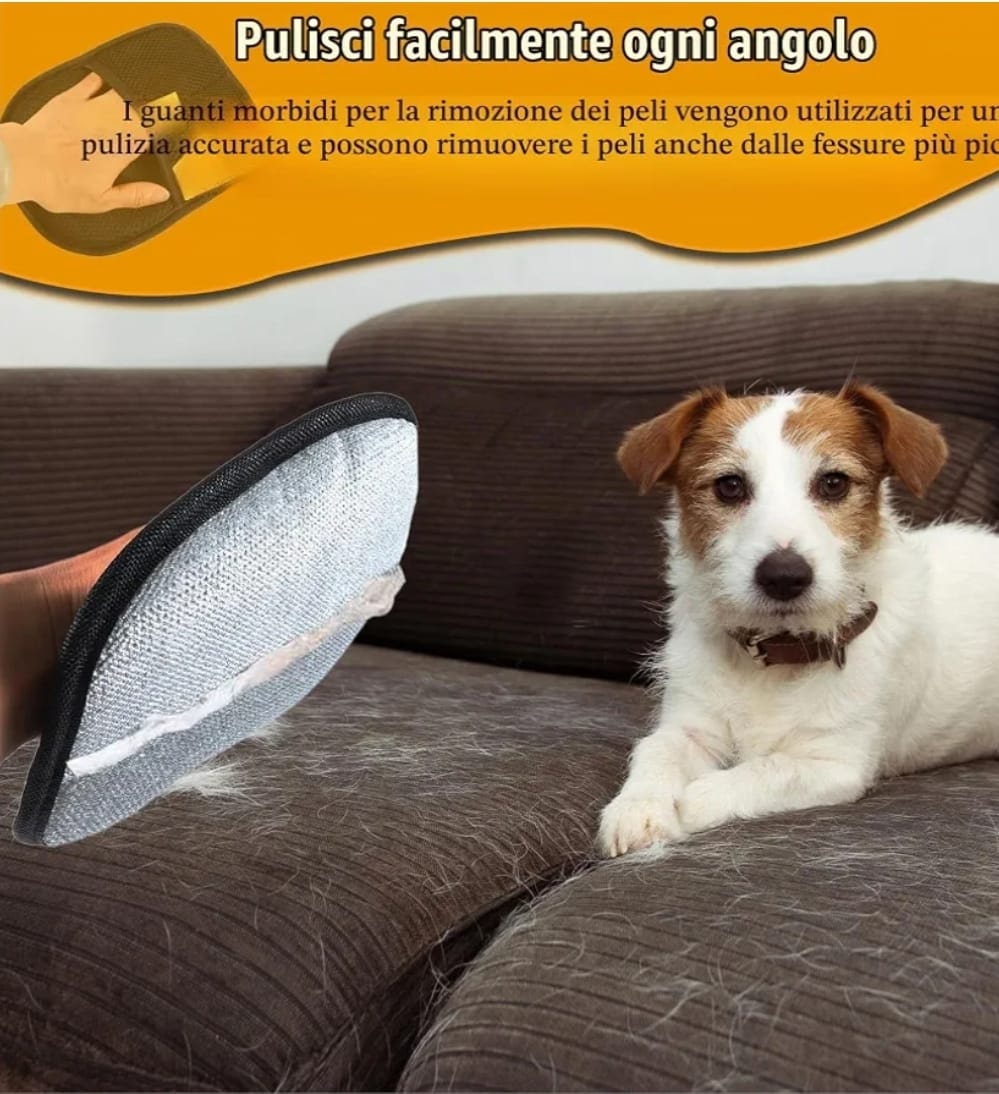 Guanto Raccogli-Peli per cani e gatti riutilizzabile micro tessile antistatico ™